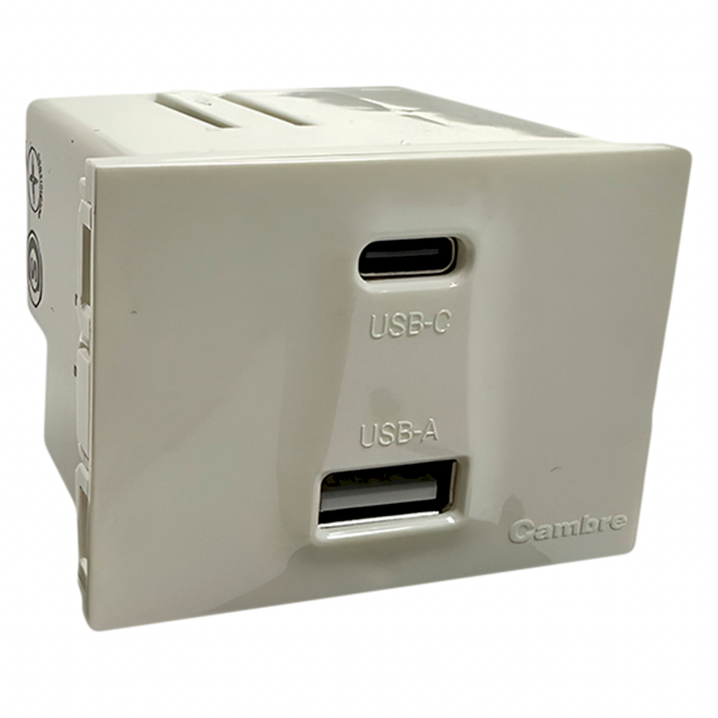 [17030] Módulo 2 Toma USB 2 Múdulo Ocupado 5A Blanco Cambre
