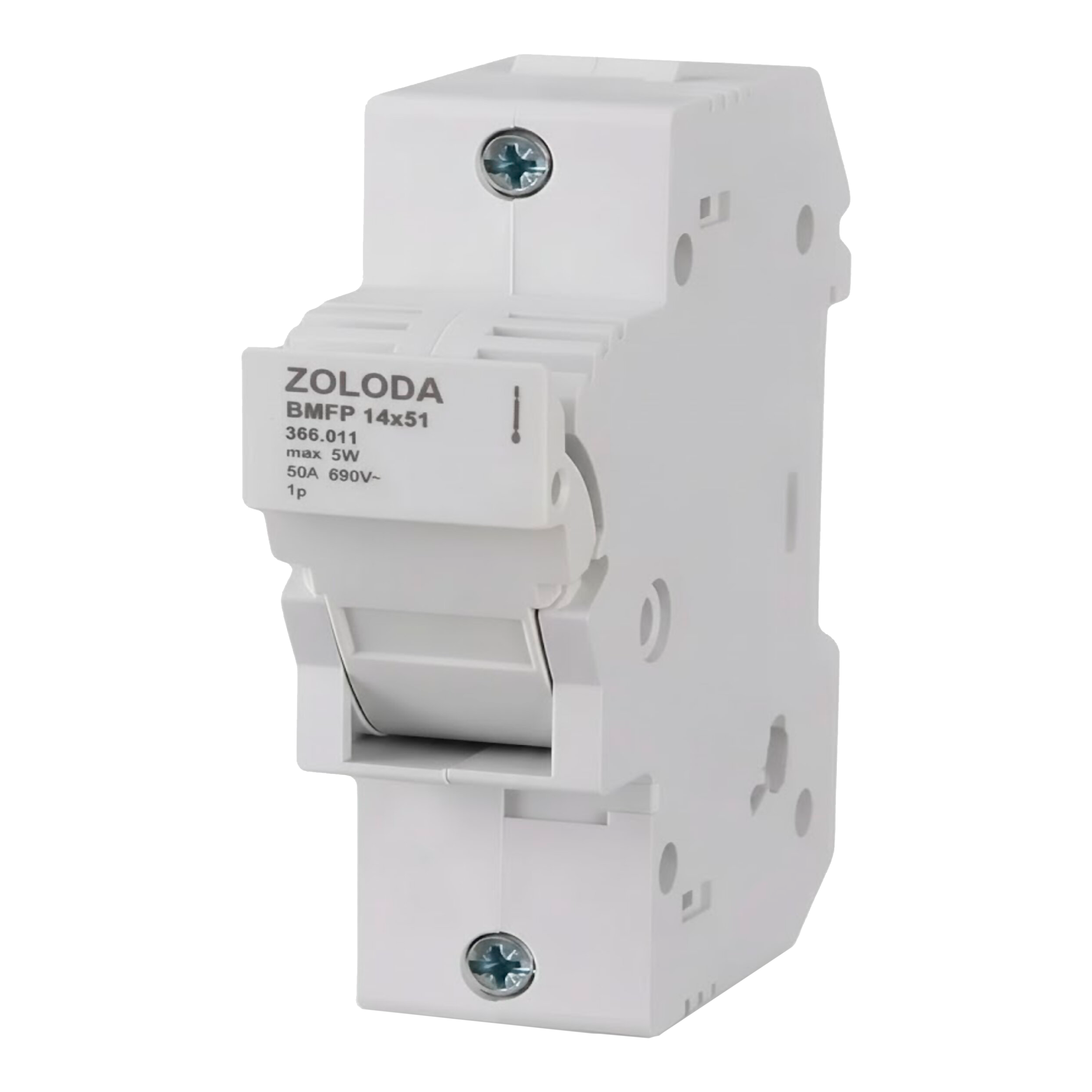 Portafusible Unipolar P/Fusible 14x51 Riel DIN C/Led Zoloda