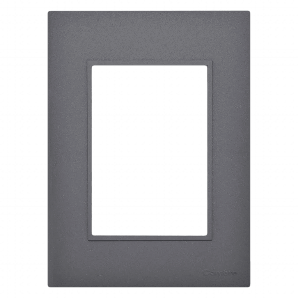 Tapa y Distanciador Bauhaus Gris 4 Módulos C/Ribete Cambre