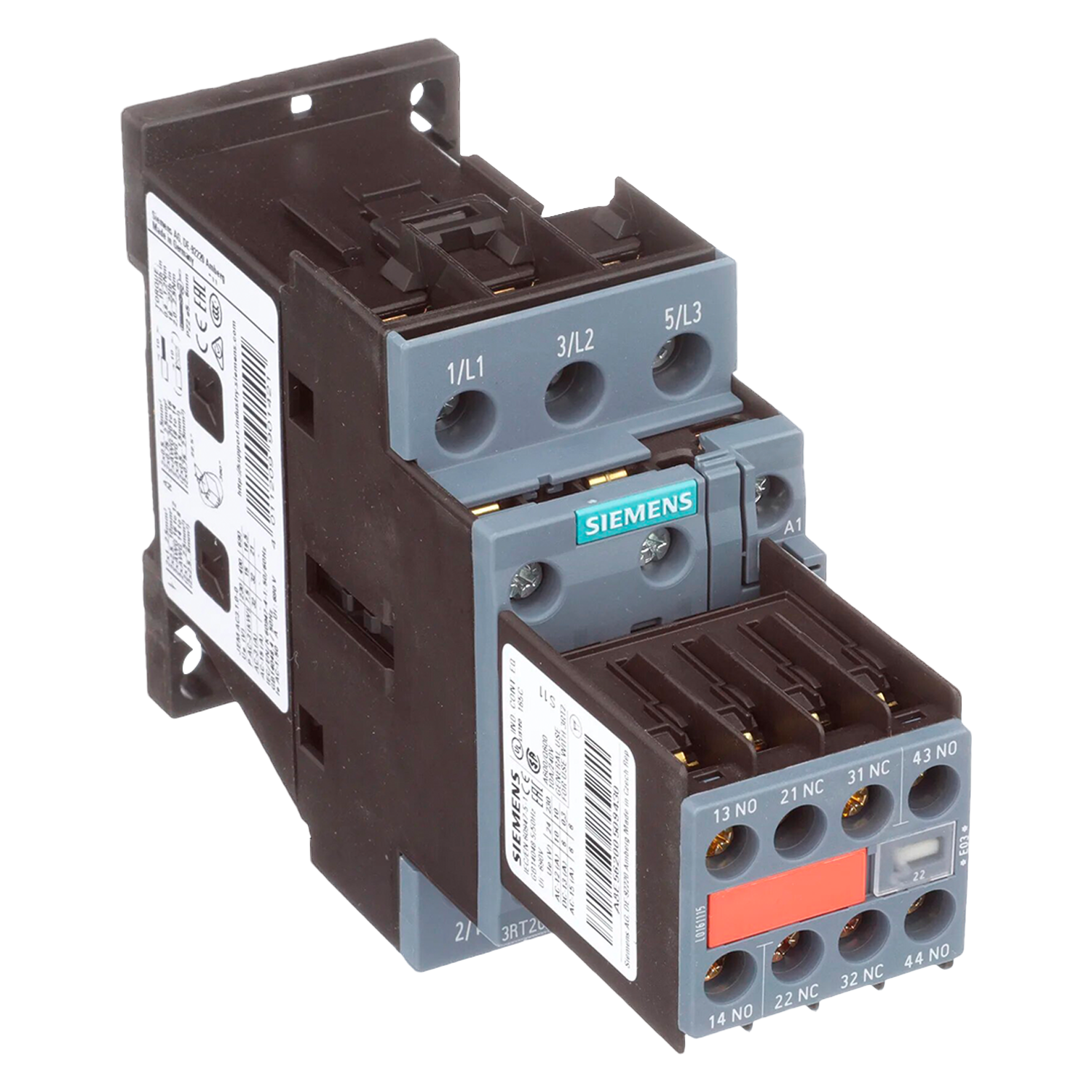 Contactor 3RT2 3P 32A 690VCA 15kW 2NA+2NC S0 Siemens