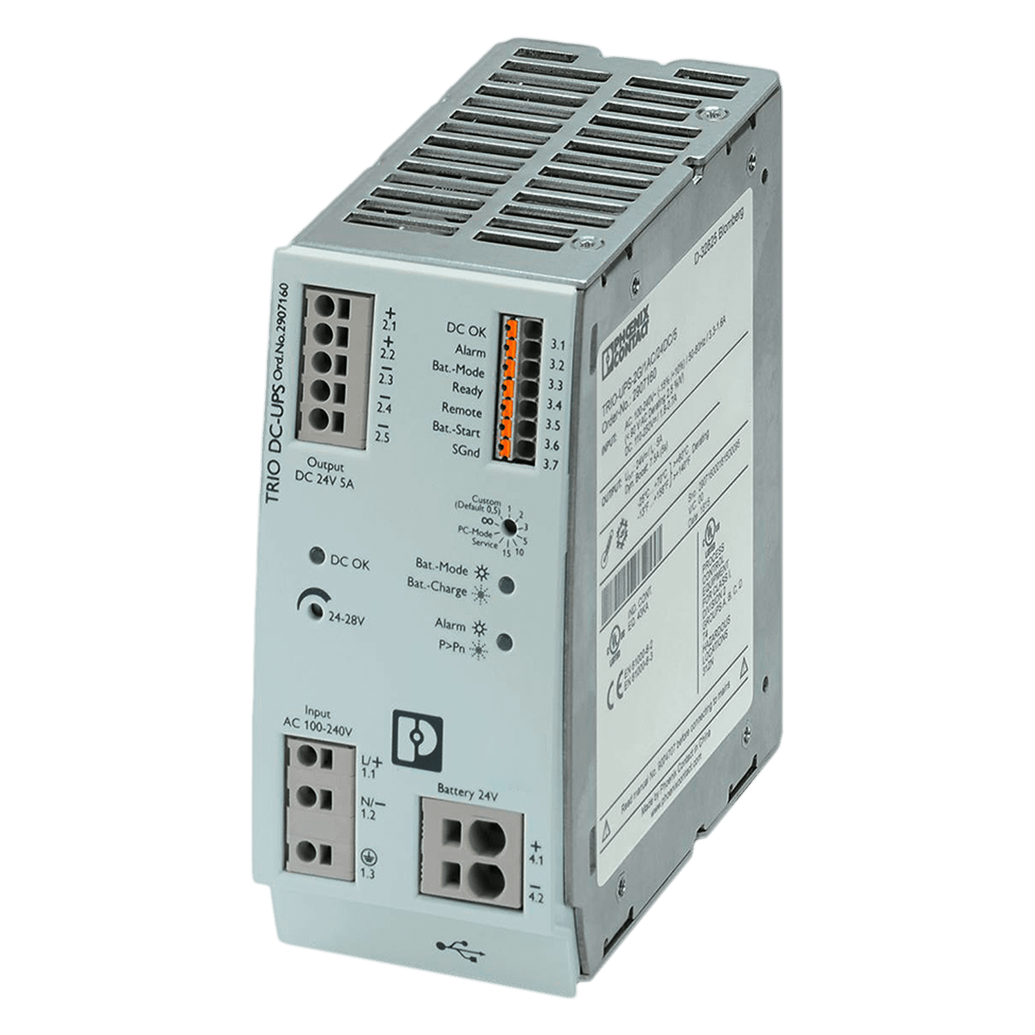 [15866] Fuente UPS Monofasica E:220V S:24VCC 5A Phoenix Contact