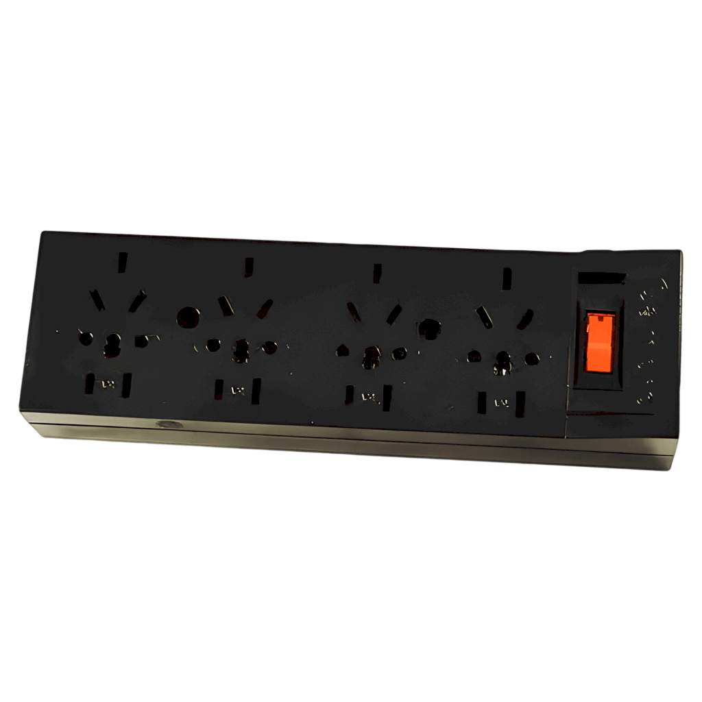 Zapatilla 4 Tomas Multinorma 10A S/Cable Negra Cambre