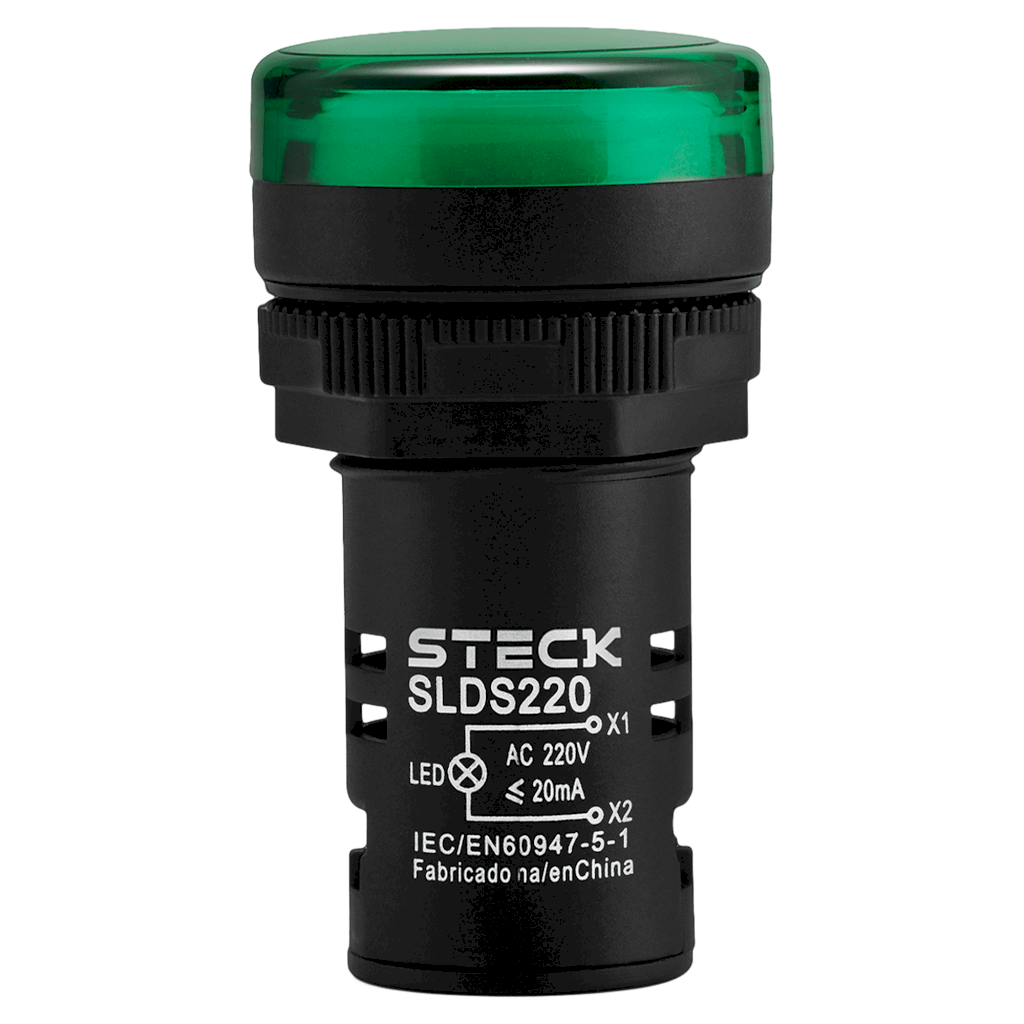 OJO DE BUEY STECK PCO VERDE 220VCA SLDS2202