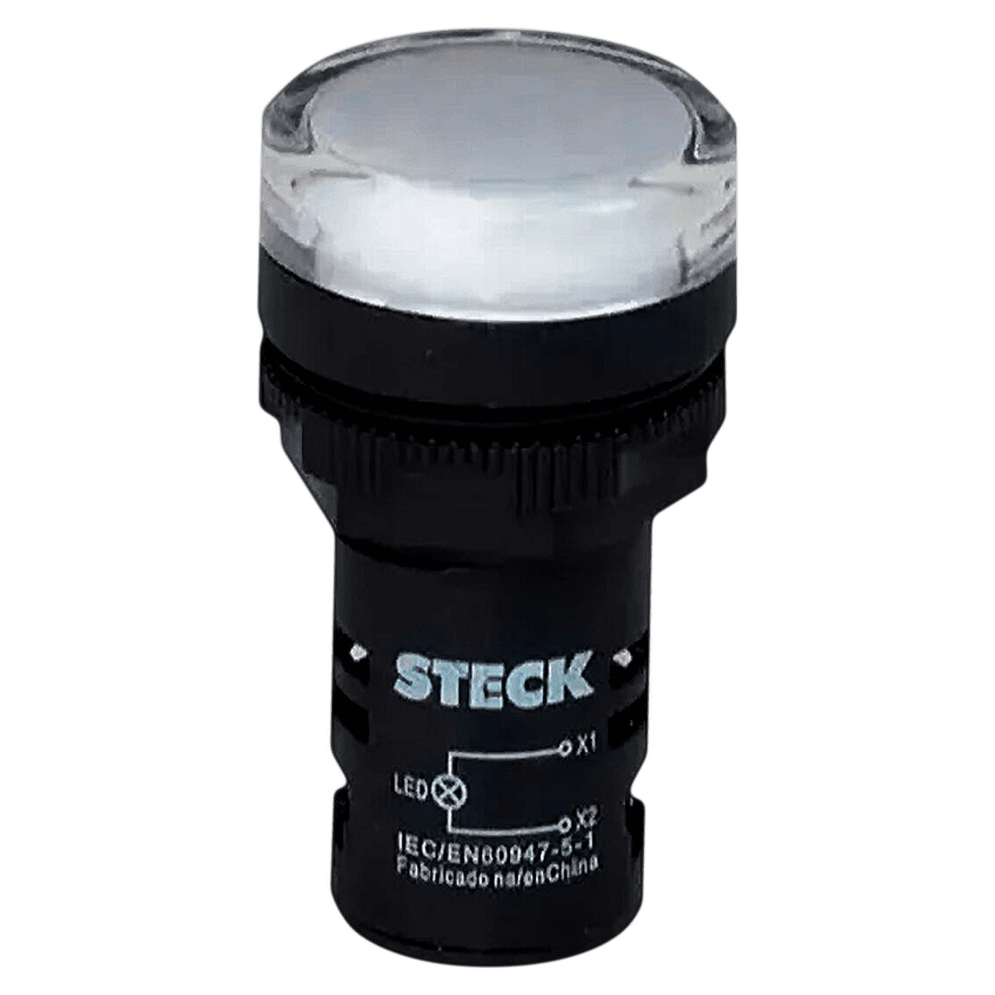 [36528] Ojo de Buey Plástico 24VCA/VCC 22mm Blanco Steck Electric