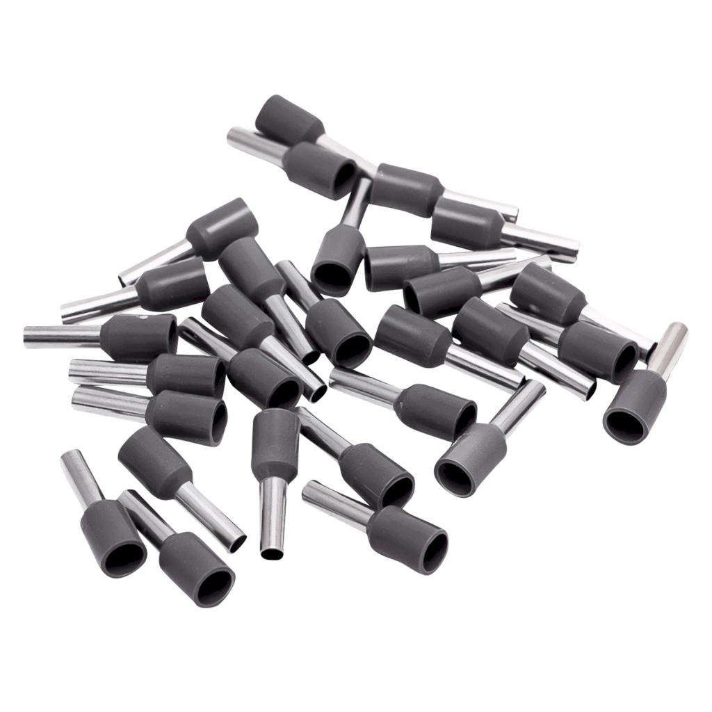 [25992] Puntera Tubular 2,5mm2 x100u Gris Tbcin