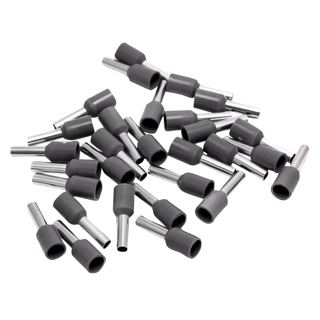 [25992] Puntera Tubular 2,5mm2 x100u Gris Tbcin