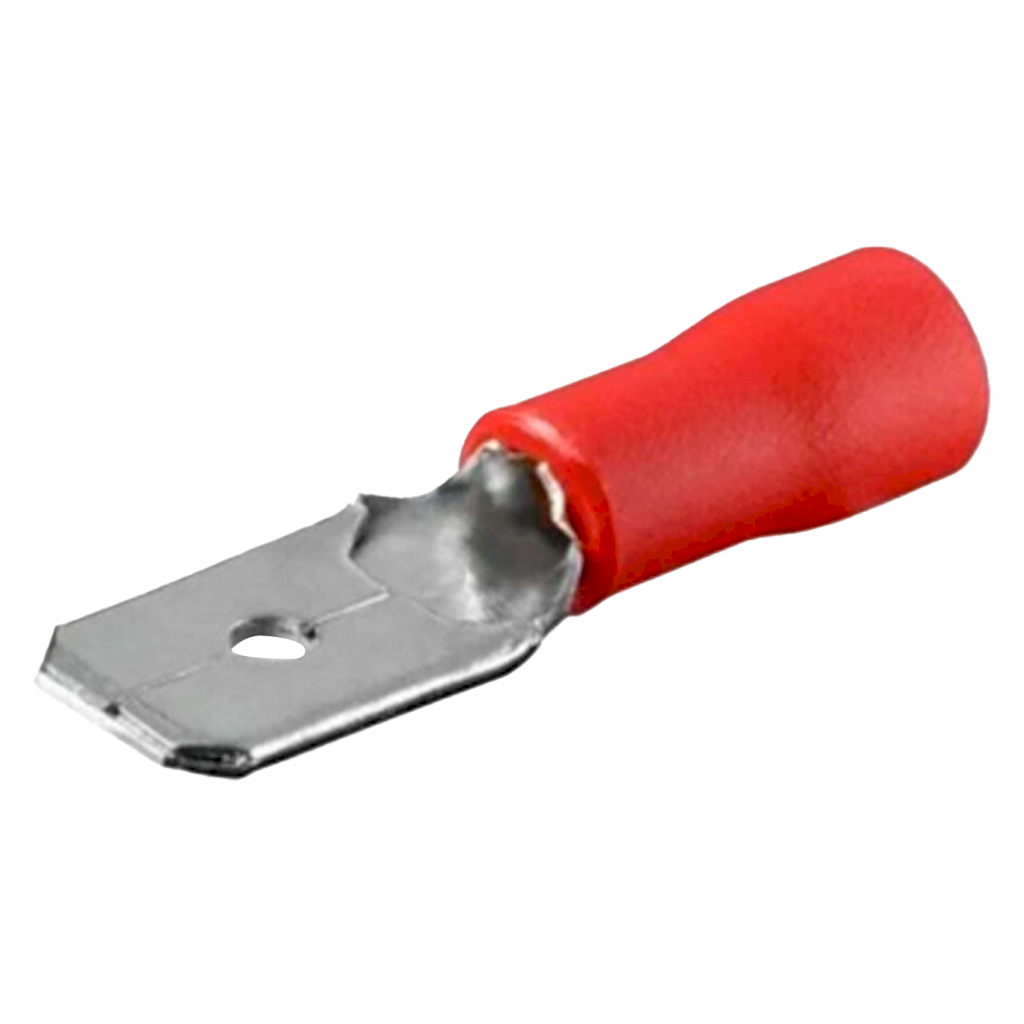 TERMINAL A21 ROJO PALA MACHO L: 6,3mm A21