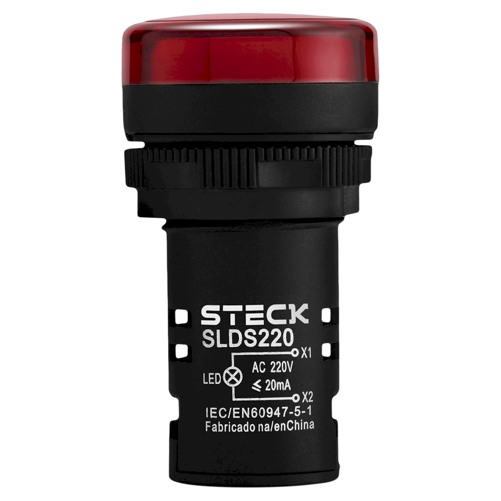 Ojo De Buey Plastico 220VCA 22mm Rojo Steck Electric