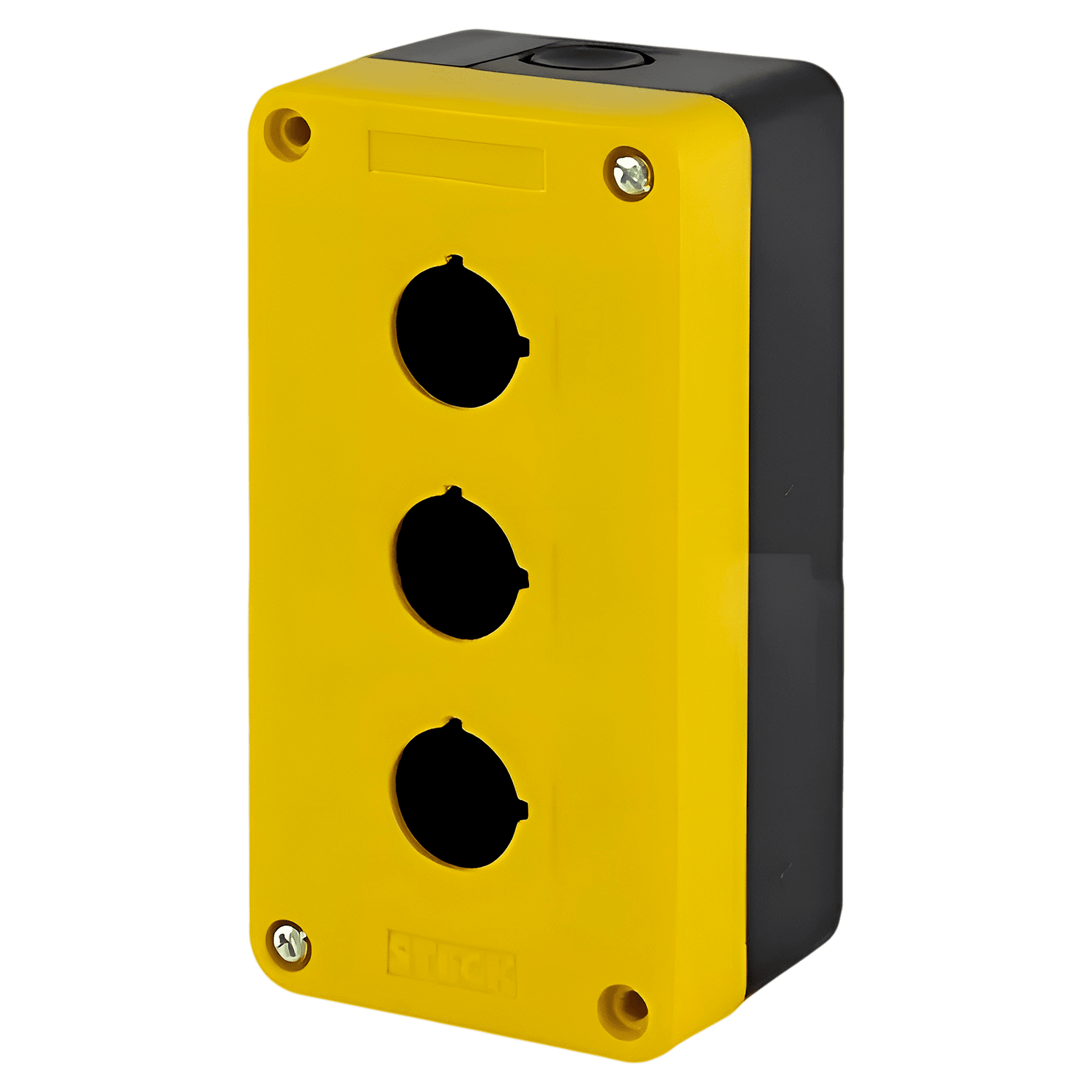 [36862] Caja Botonera Pie de Maquina Plástico Amarillo/Negro 3 Orificios Steck Electric
