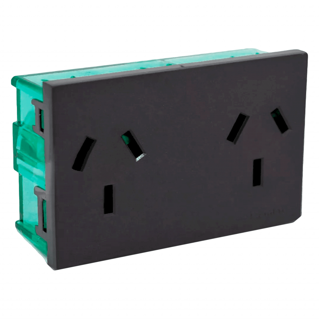 Toma C/Tierra Doble 10A 220V 3 Patas Planas Easyfit Gris Cambre