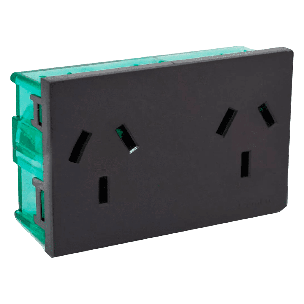 [18210] Toma C/Tierra Doble 10A 220V 3 Patas Planas Easyfit Gris Cambre