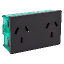 Toma C/Tierra Doble 10A 220V 3 Patas Planas Easyfit Gris Cambre