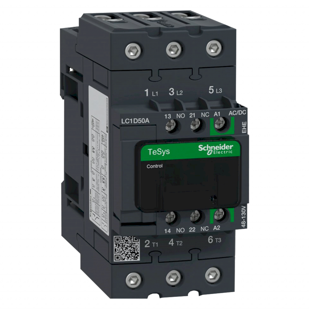 CONTACTOR D 50A 1NA+1NC 48VCA/CC 3P LC1D50AEHE