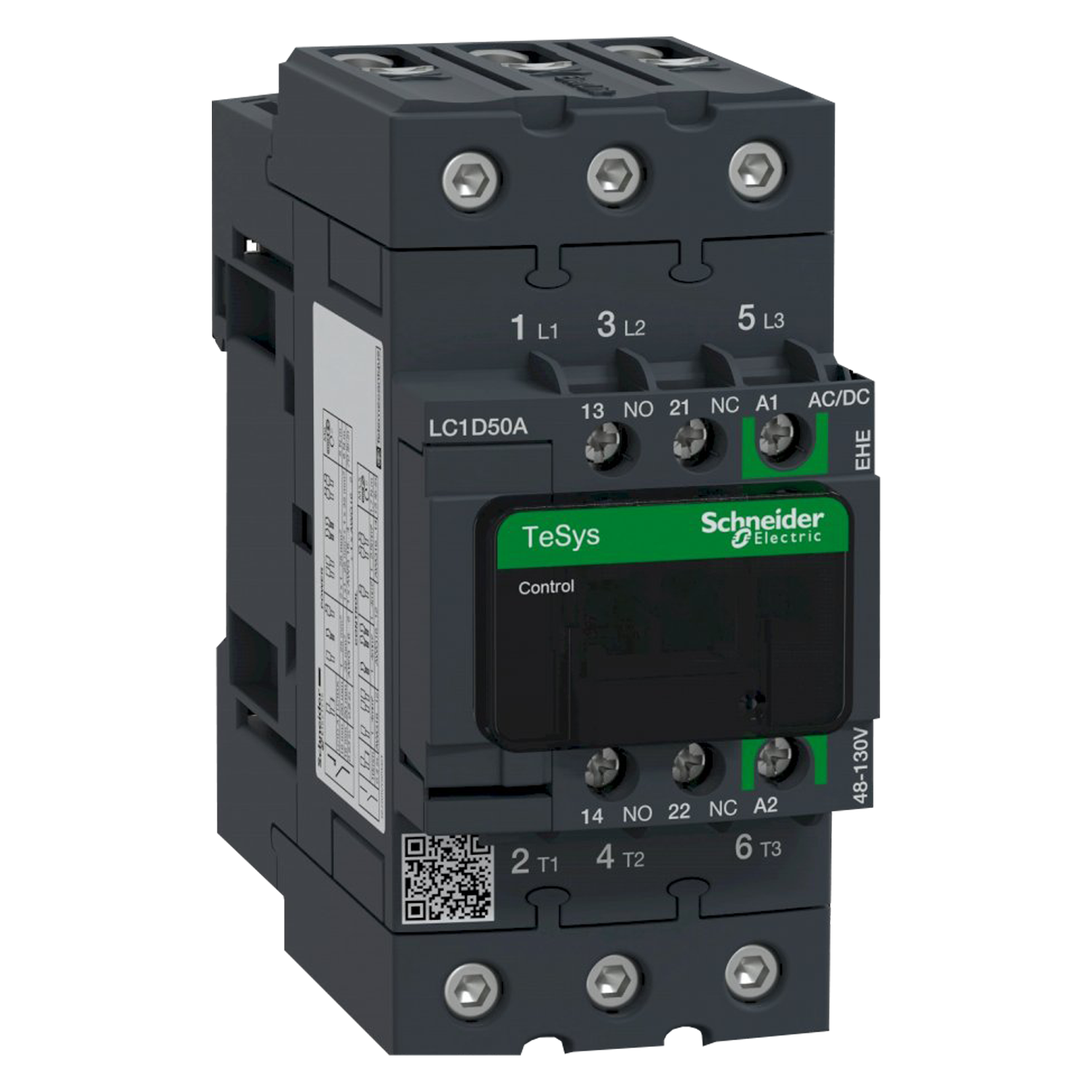 Contactor LC1D 3P 50A 690VCA 22kW 3NA Schneider Electric