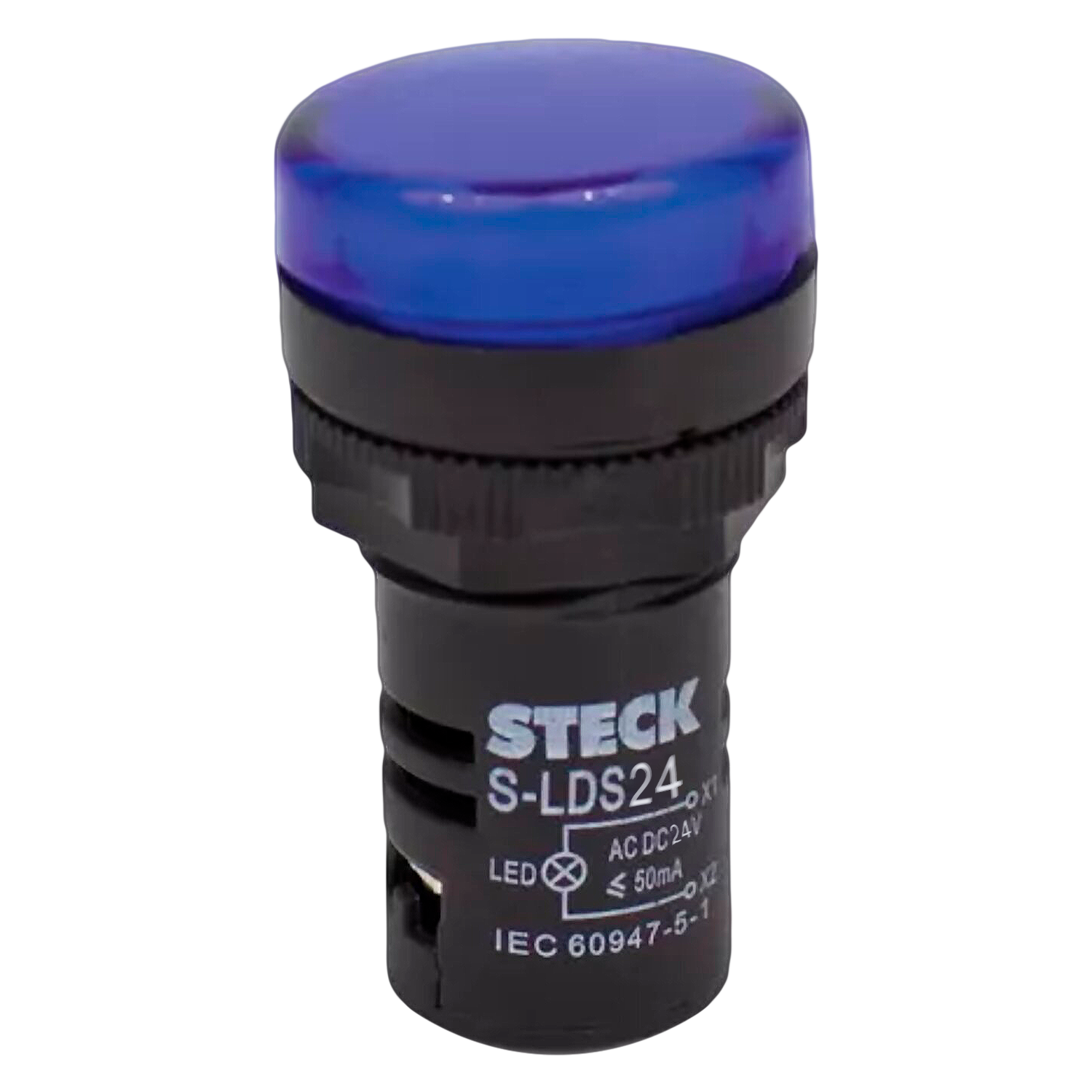 [36527] Ojo de Buey Plástico 24VCA/VCC 22mm Azul Steck Electric