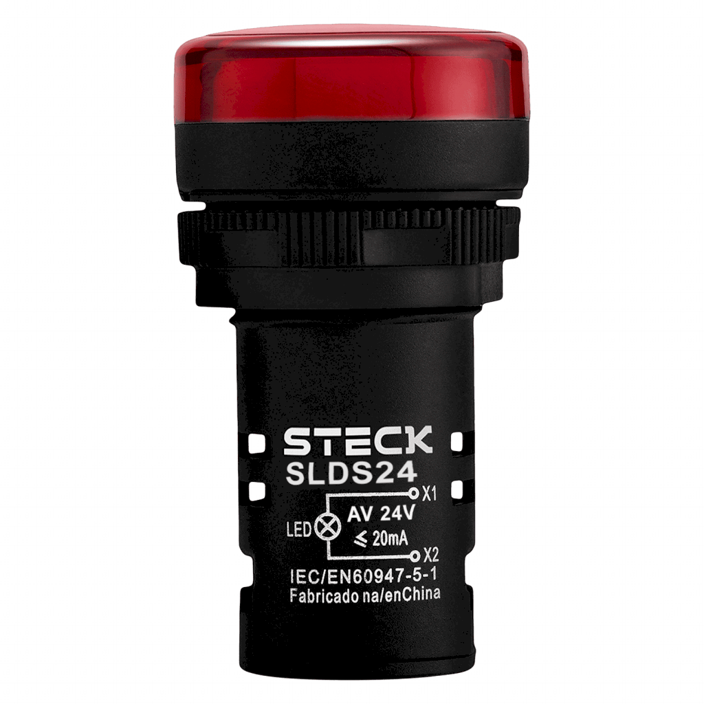 OJO DE BUEY STECK PCO ROJO 24VCC/VCA SLDS241