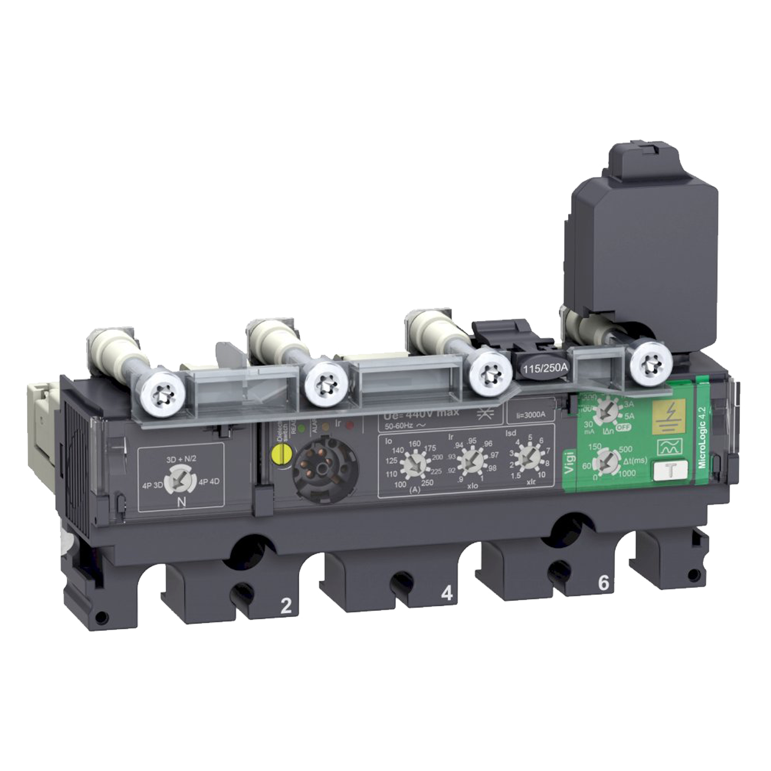 [35458] Relé Compact NSX(100 a 250) Unidad de Disparo Electrónica Regulable Hasta 690VCA 250A Schneider Electric