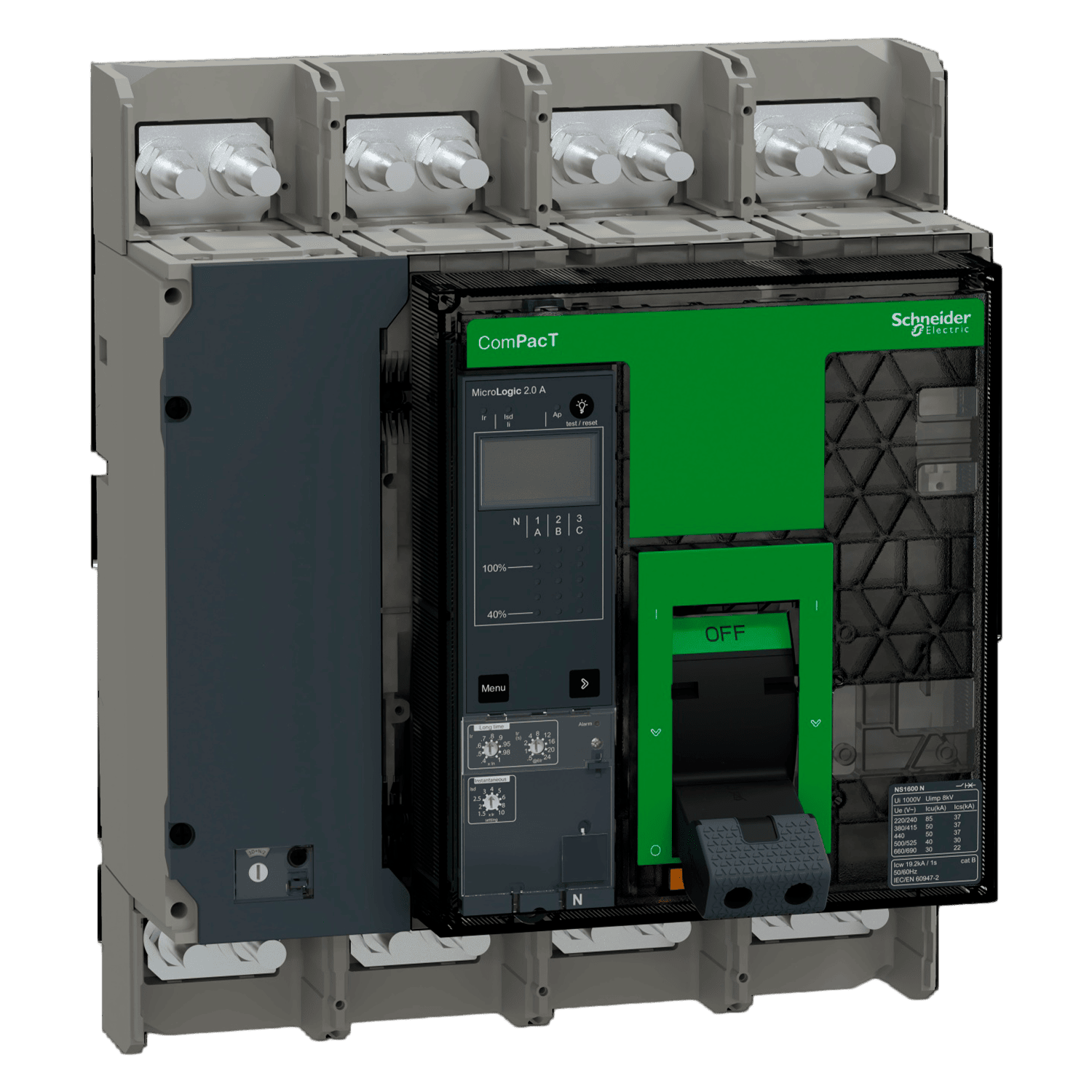 [23260] Interr. NS1600N Fijo 4P 1600A 415VCA 50kA C/Micrologic 2.0 Schneider Electric