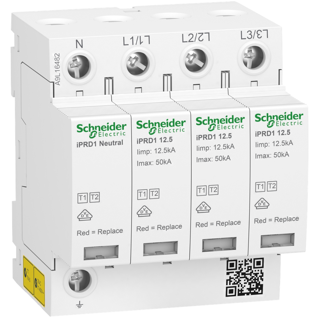 [37600] Descargador de Sobretension Prd1 12,5R 3P+N Clase I Ii Schneider Electric