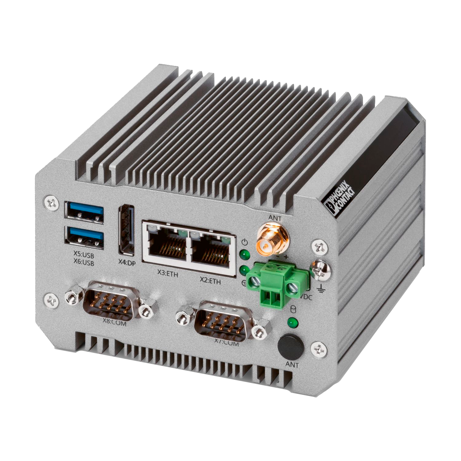 PC Intel Atom x5-E3940 2 Placas de Red Montaje Riel Din RAM de 8GB DDR4 128GB SSD de Almacenamiento Phoenix Contact