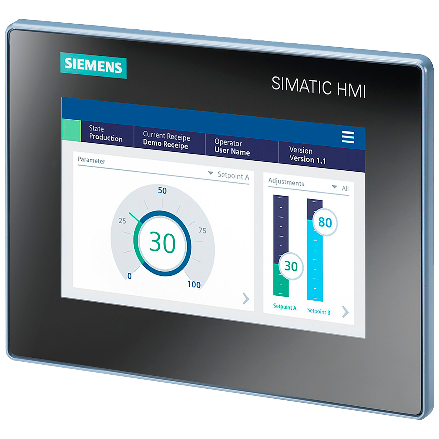 [36878] Panel Basic Unified HMI MTP700 7" Touch TFT Interfaz Profinet 24VCC Siemens