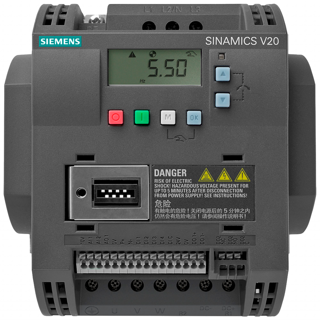 [34022] VARIADOR V20 400V 0,37kW/0,5HP USS/MB S/F 6SL3210-5BE13-7UV1