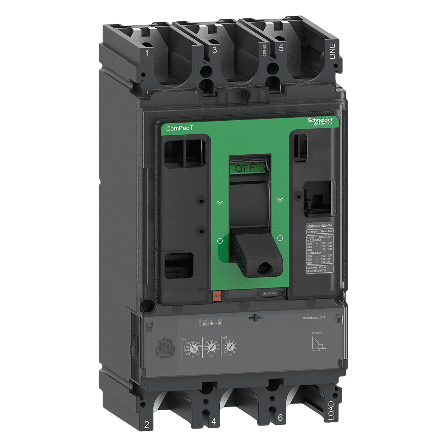 Interr. NSX630H 3P 630A 690VCA Schneider Electric