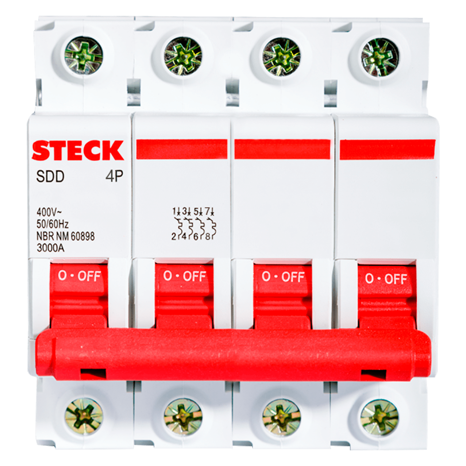 [35999] Interruptor Termomagnético SDD64 4x6A 3KA Curva C Steck Electric