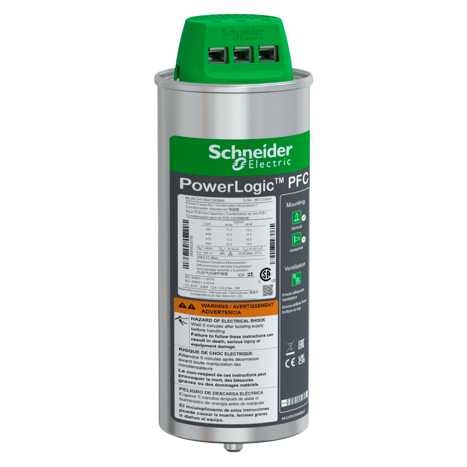 [37371] Capacitor Varplus 3 Fases 440VCA 15Kvar Schneider Electric