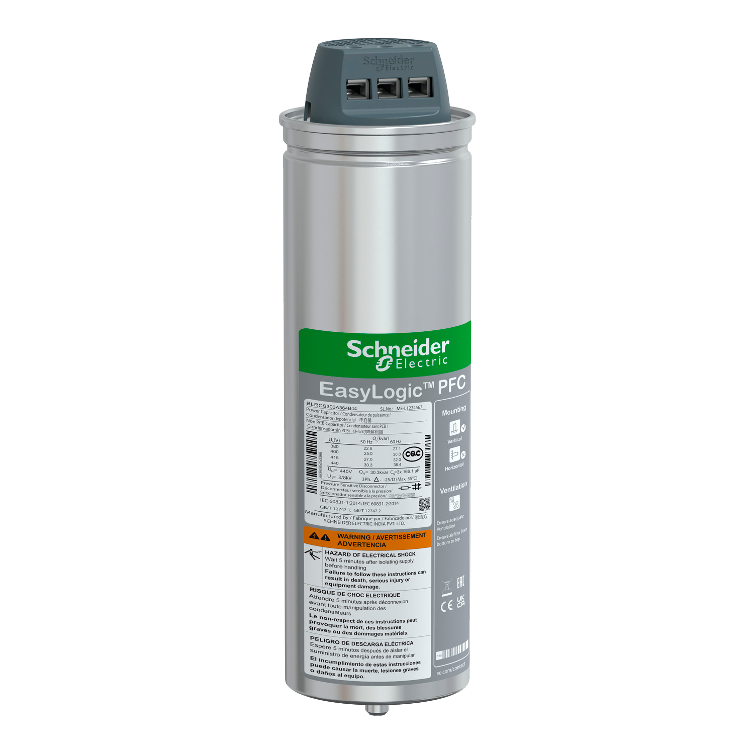 Capacitor Varplus 3 Fases 440VCA 30,3kVAR Schneider Electric