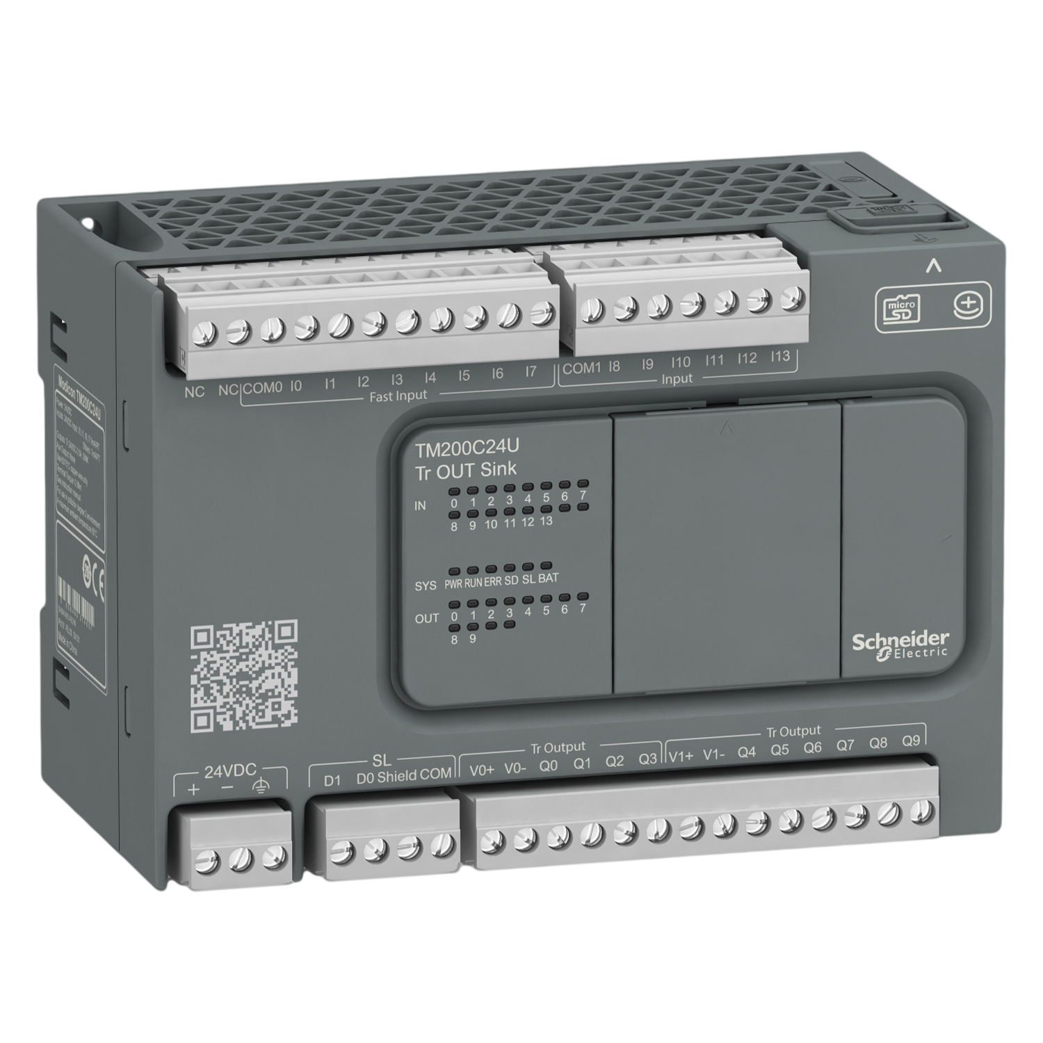 [32258] CPU M200 DC/DC/DC (14DI/10DO) 1xRJ45/RS485/USB 2.0 24VCC Schneider Electric