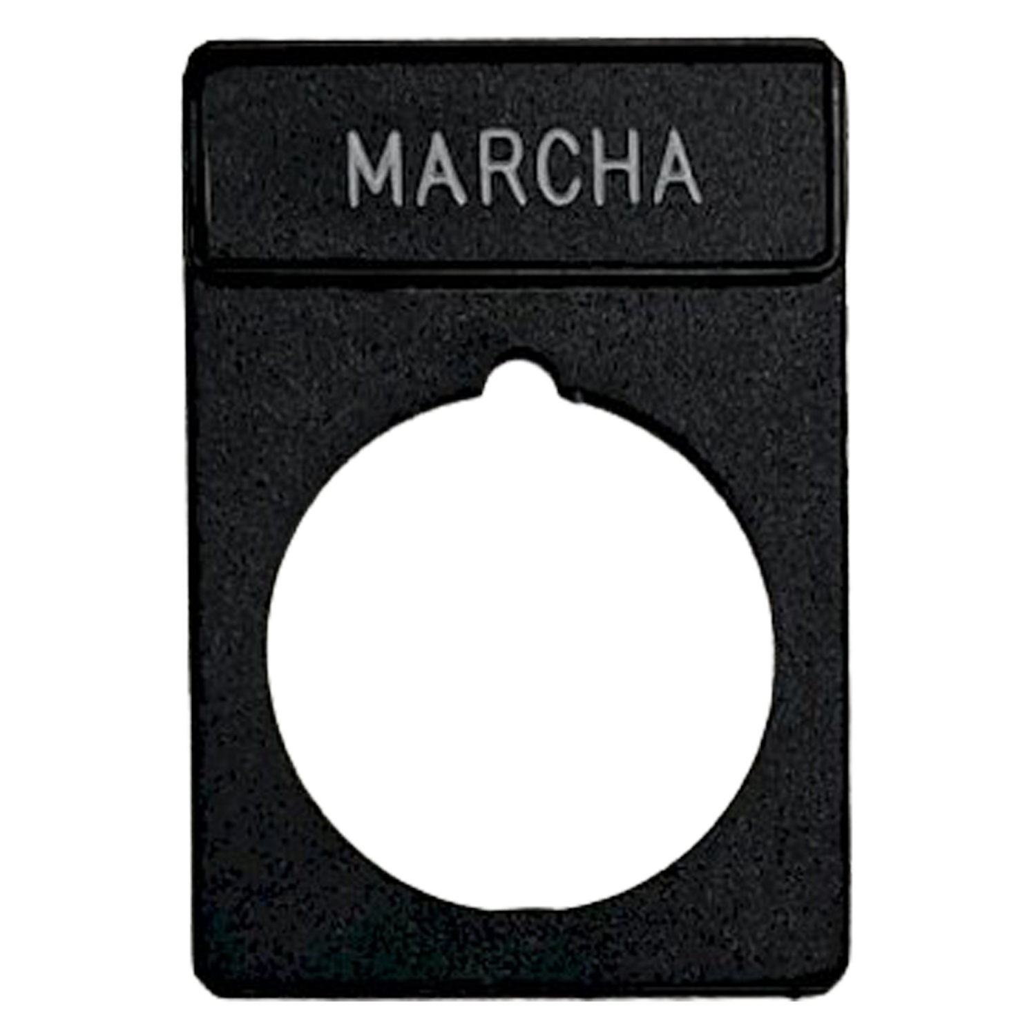 [30099] Etiqueta "Marcha" Blanco y Negro P/Botonera Diámetro 22mm Aea