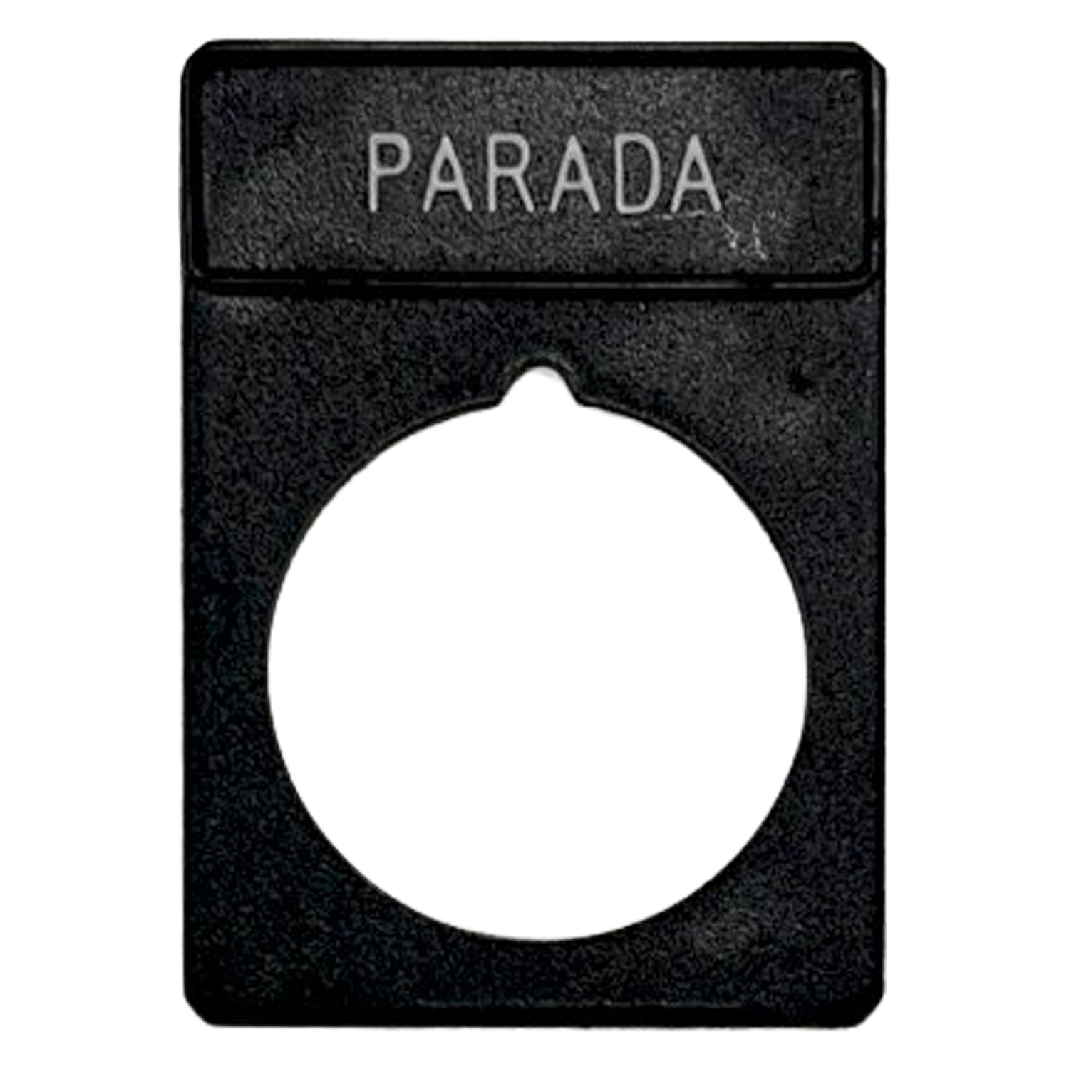 Etiqueta "Parada" Blanco y Negro P/Botonera Diámetro 22mm Aea