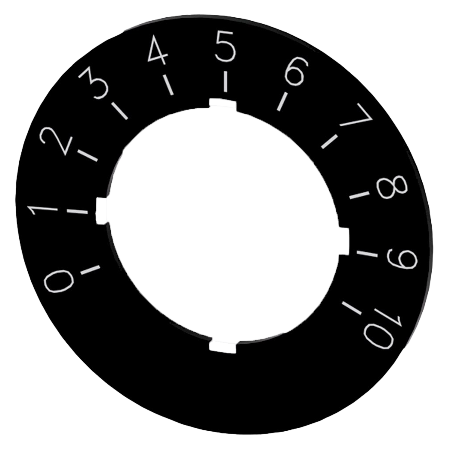 Etiquetas P/Potenciometro Rotulación 0-10 Blanco y Negro Siemens