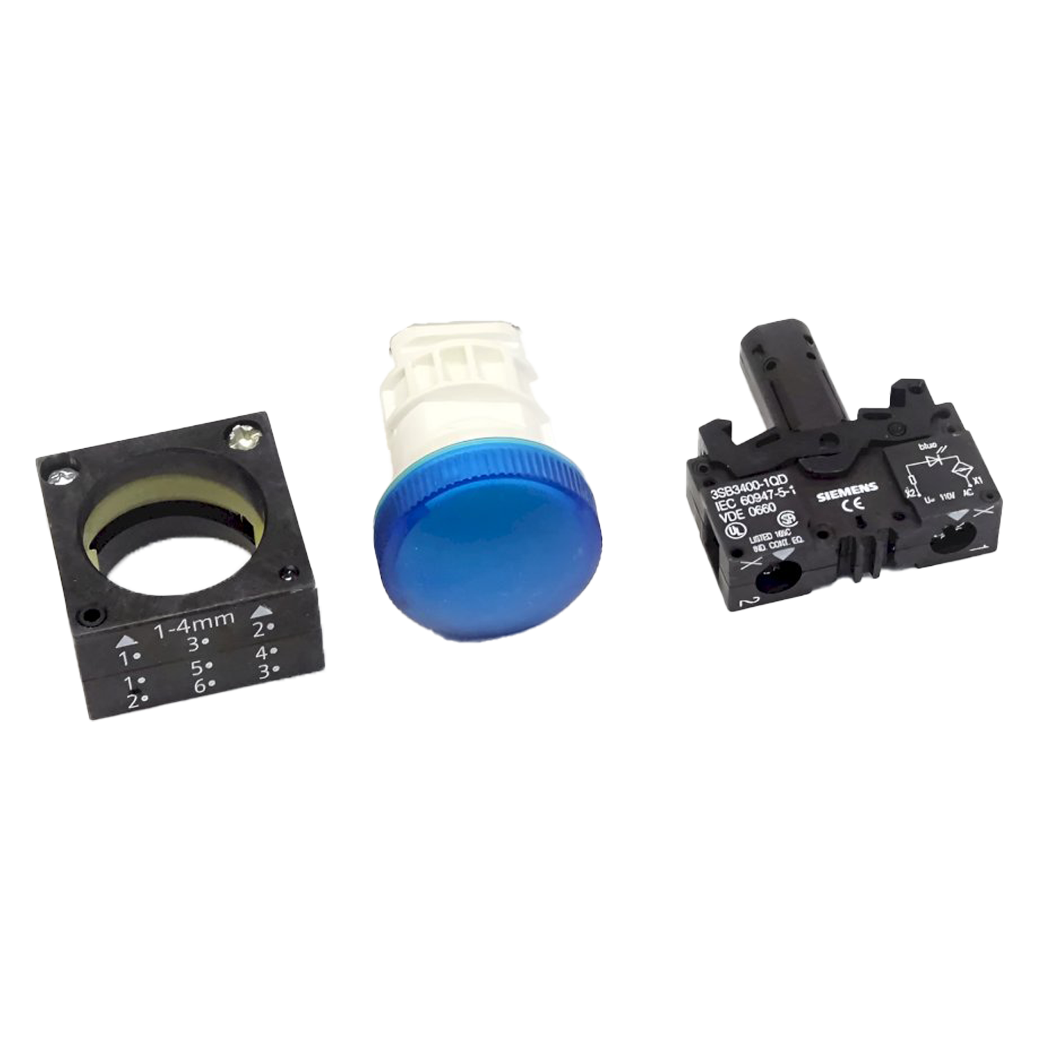 Ojo de Buey Plástico Completo 110VCA 22mm Azul Siemens