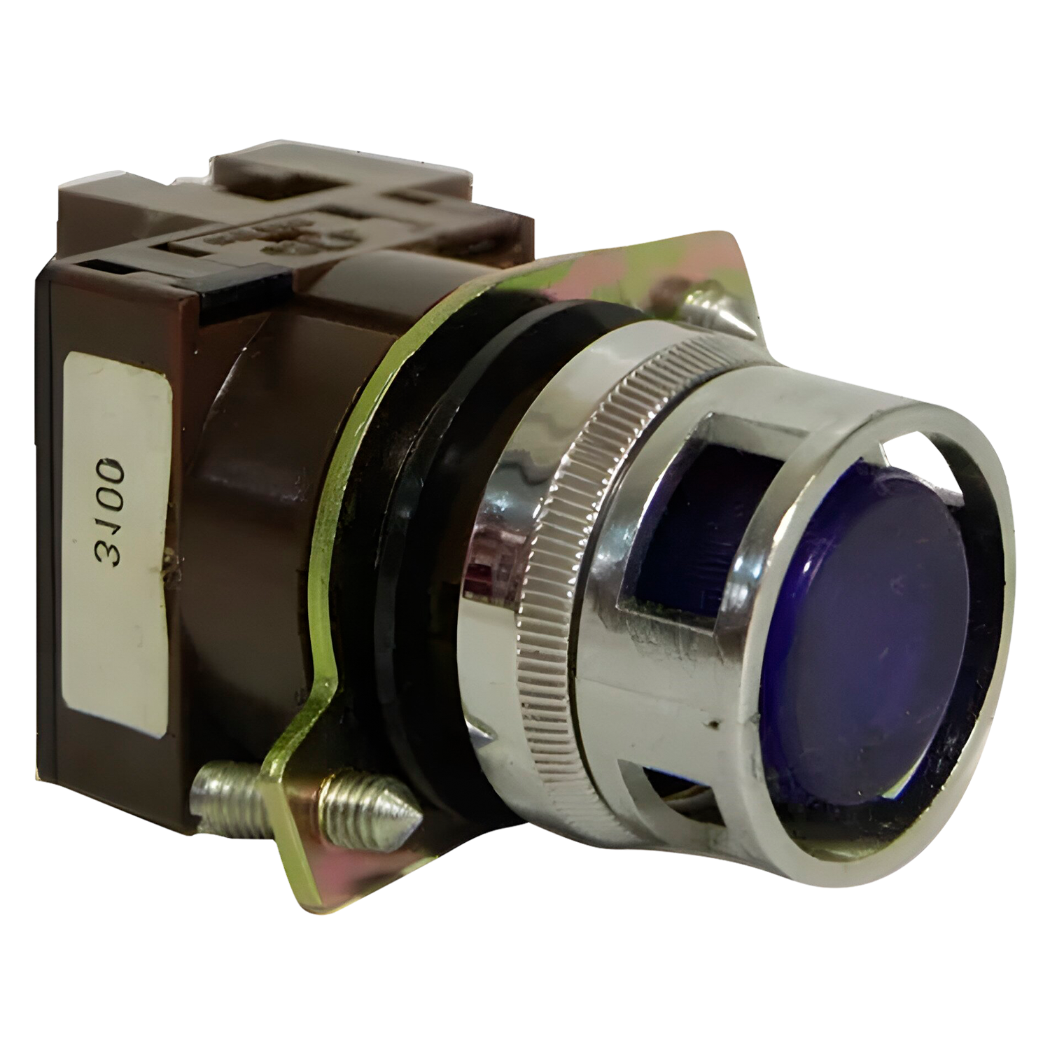 Cabezal Pulsador Metálico Luminoso S/Soporte S/Retención Azul Aea