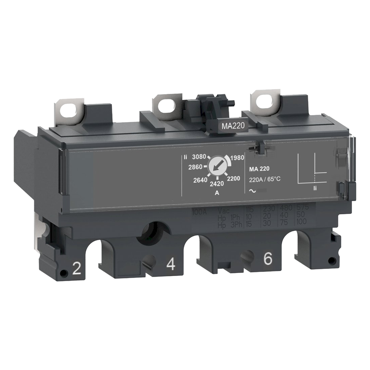 Relé MA50 P/NSX 100 a 160 Unidad de Disparo Magnético Regulable Hasta 690VCA 50A Schneider Electric