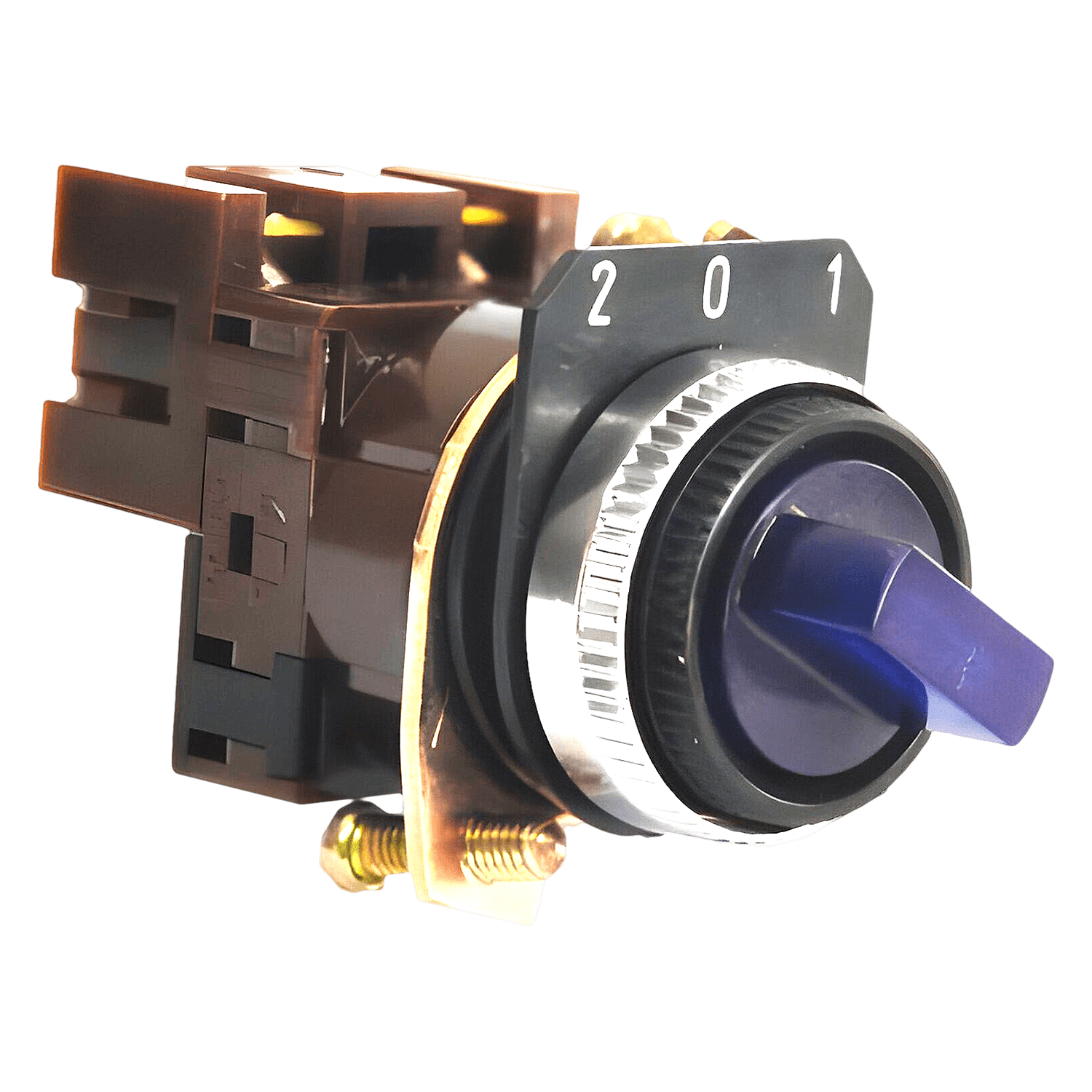 Selector Luminoso 9100 3 Posiciones C/Retención 0-1-2 Azul Aea