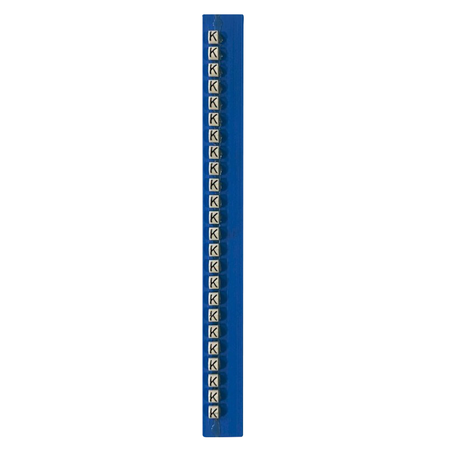 Tarjeta de Identificadores P/Tubito Blanco Letra K Hoyos