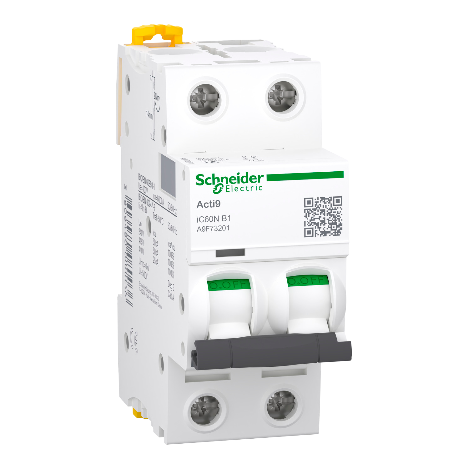 [27719] Interruptor Termomagnético A9F73 2x1A 10kA Curva B Schneider Electric